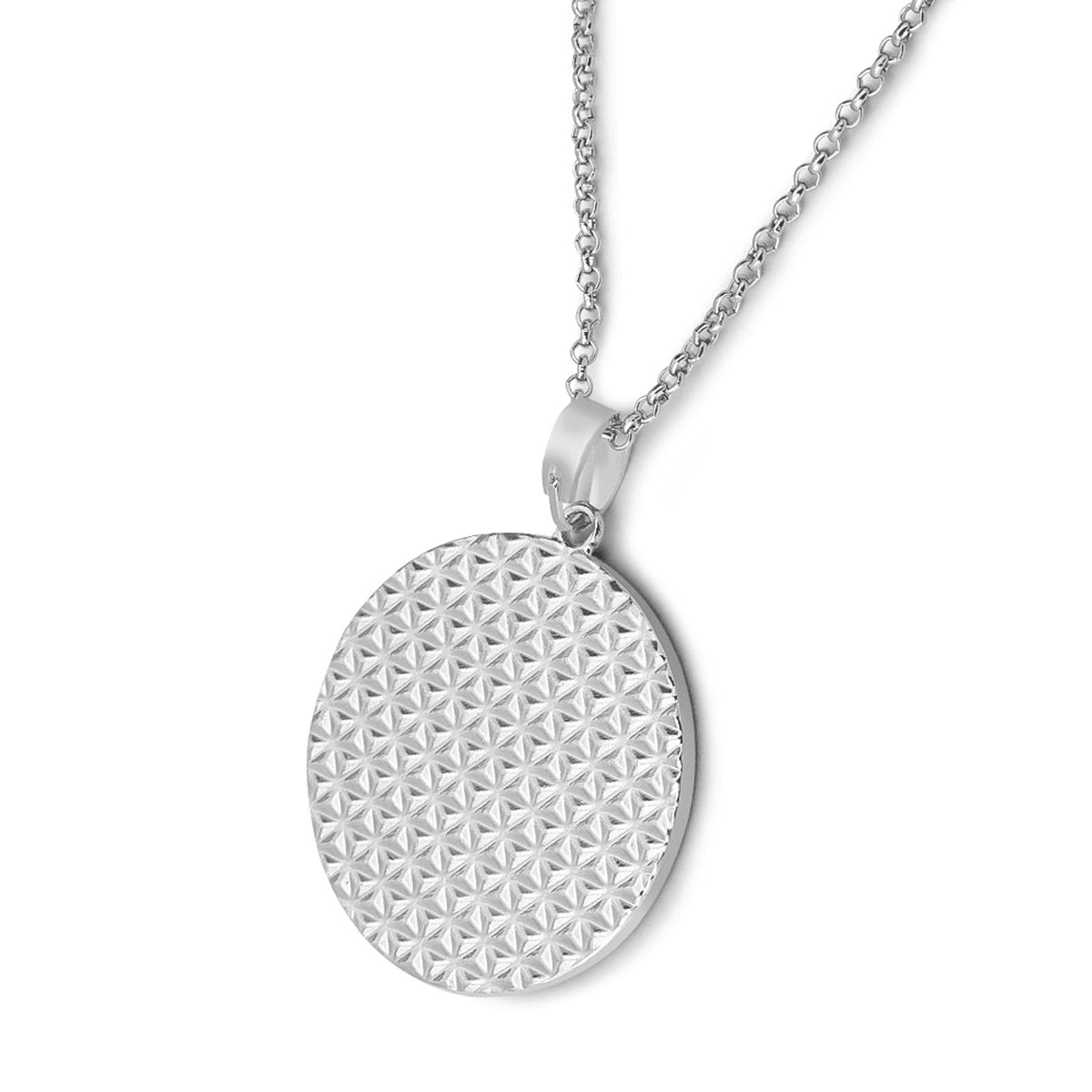 Custom Photo Round Rhinestone Pendant Necklace