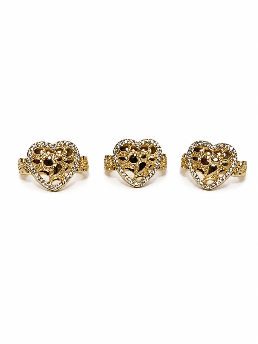 Diamond Trim Heart Nugget Ring