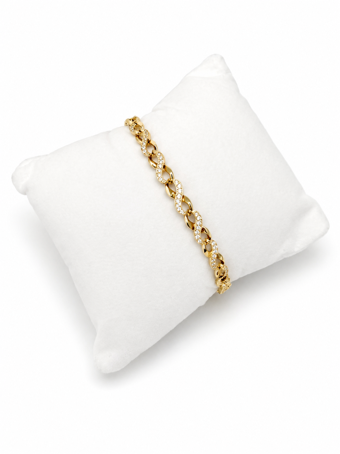 Diamond Cut Infinity Link Bracelet