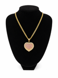 Pink Diamond 3D Heart Necklace