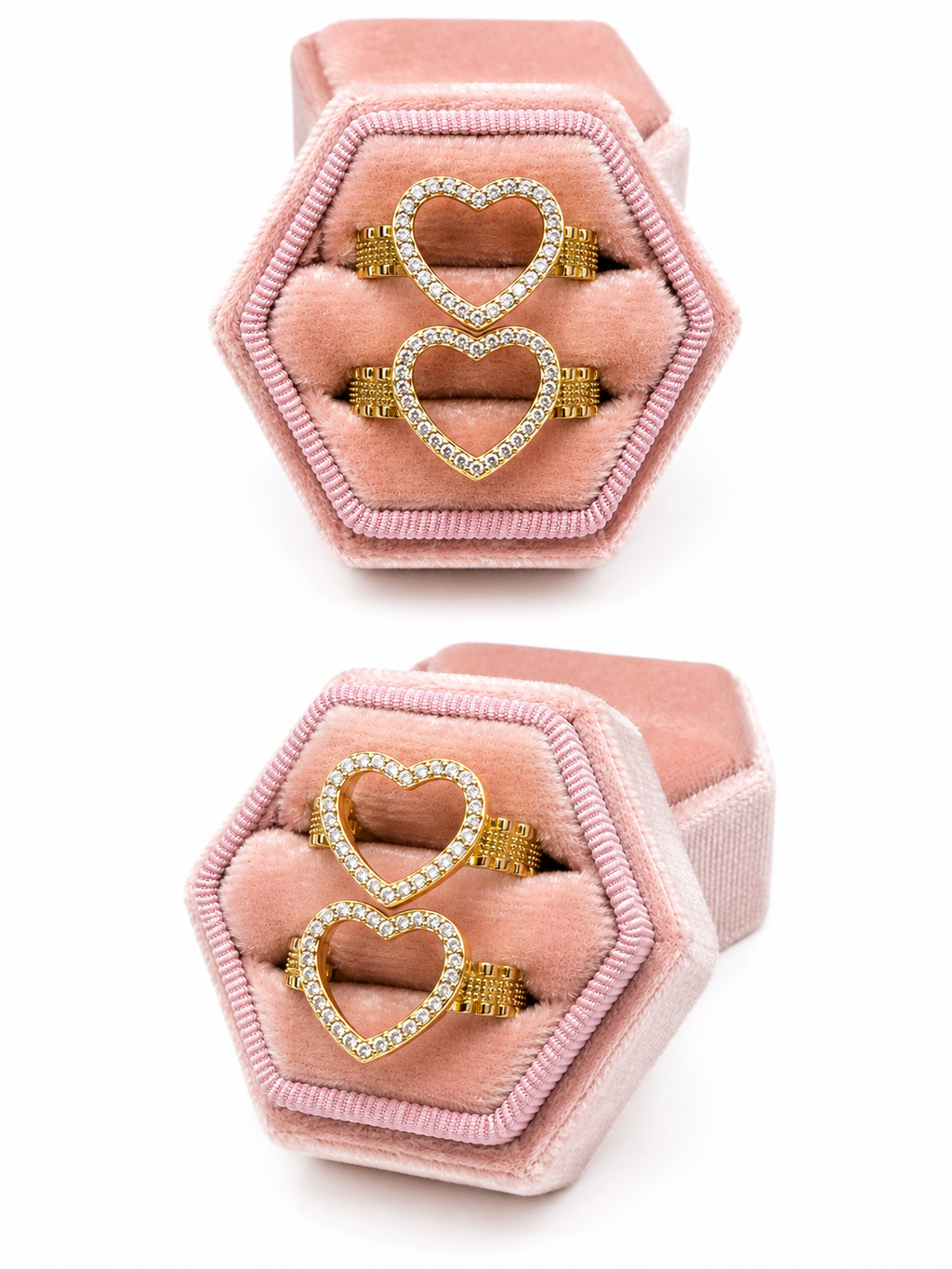 Diamond Open Heart Ring