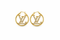 LV Gold Pave Hoops